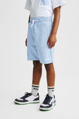 Kids' logo-print shorts in a cotton blend, Light Blue