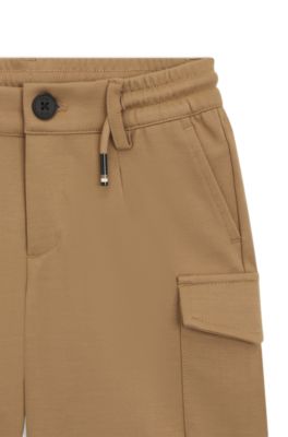 Kids' drawcord-waist shorts in stretch fabric, Brown
