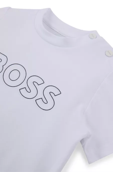 Kids' T-shirt in cotton jersey with embossed logo print
