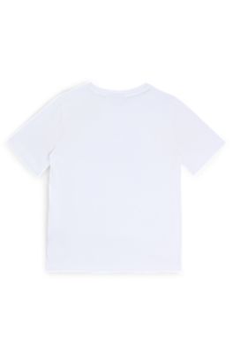 Kids' T-shirt in cotton jersey with logo artwork, White