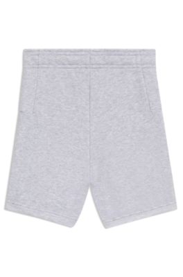 Kids' logo-print shorts in fleece, Light Grey