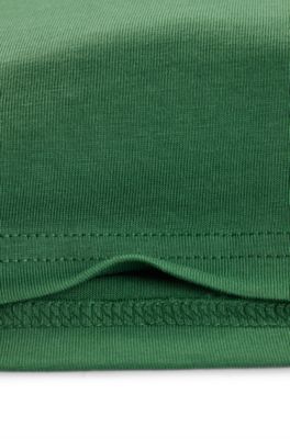 Kids' repeat-logo T-shirt in cotton jersey, Dark Green