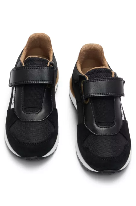 Kids' logo-detail trainers in mixed materials