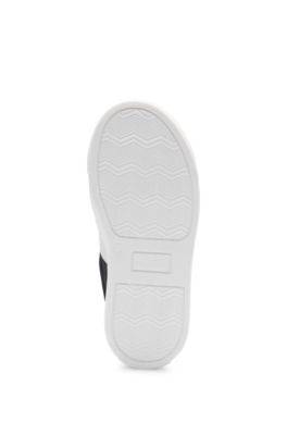 Kids' logo-strap trainers canvas and leather