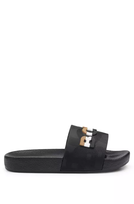 Kids' contrast-logo slides in PVC