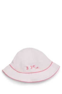 Baby logo-print hat in pink poplin, light pink