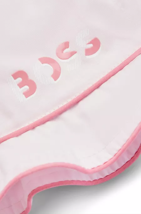 Baby logo-print hat in pink poplin