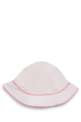 Baby logo-print hat in pink poplin, light pink