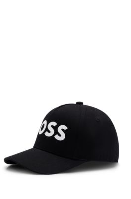 Kids' logo-print cap in cotton twill, Black