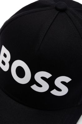 Kids' logo-print cap in cotton twill, Black