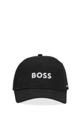 Kids' logo-print cap in cotton twill, Black