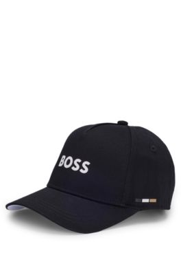 Kids' logo-print cap in cotton twill, Black