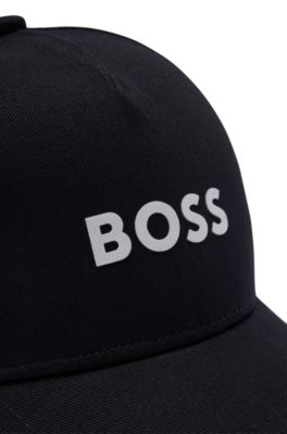 Kids' logo-print cap in cotton twill, Black