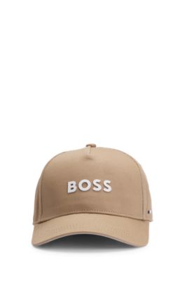 Kids' logo-print cap in cotton twill, Brown