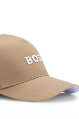 Kids' logo-print cap in cotton twill, Brown