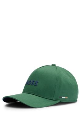 Kids' logo-print cap in cotton twill, Dark Green