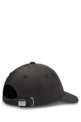 Kids' cotton-twill cap with decorative reflective logo, Black