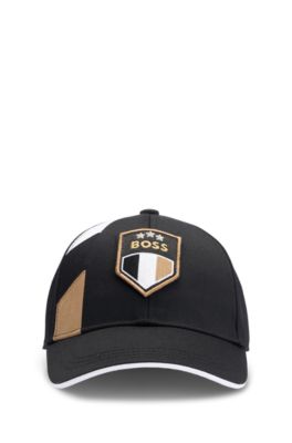 Kids' cap with signature details and colour-blocking, Black