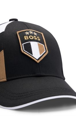 Kids' cap with signature details and colour-blocking, Black