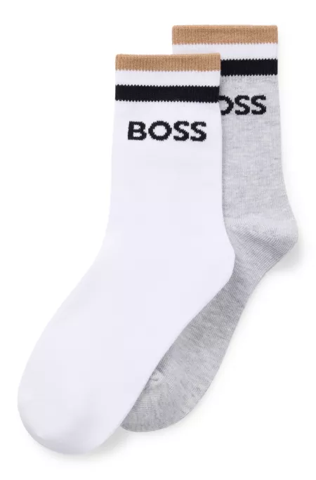 Two-pack of kids' socks with signature stripe and logo