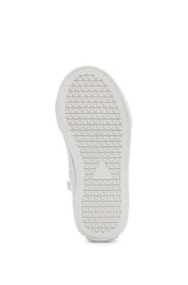 Kids' logo-print high-top trainers in canvas, White