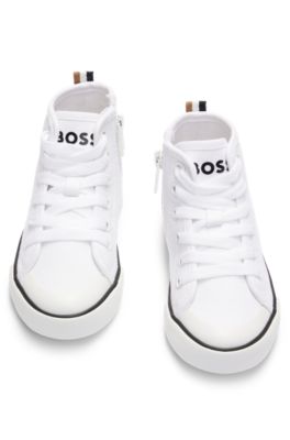 Kids' logo-print high-top trainers canvas
