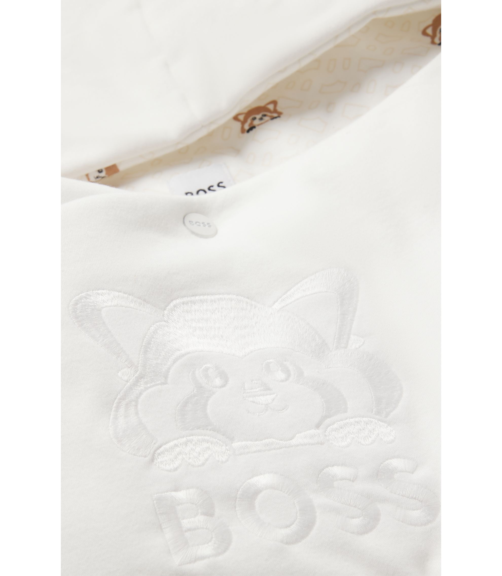 BOSS - Baby nest in cotton with red-panda artwork - White