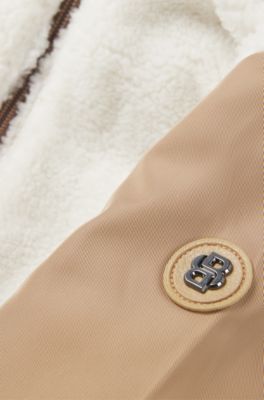 Baby tracksuit jacket with red-panda logo badge, Blanco
