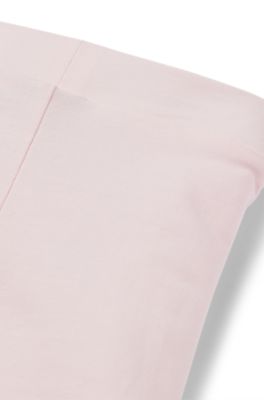 Baby leggings in stretch cotton with logo-print hem, light pink