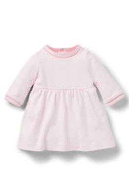 Gift-boxed printed-cotton dress for babies, light pink