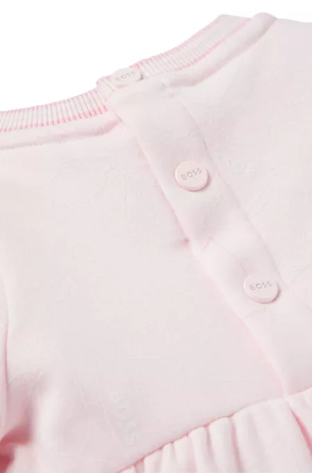 Gift-boxed printed-cotton dress for babies