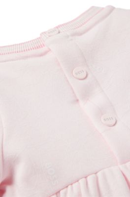 Vestido de algod&oacute;n estampado para beb&eacute;s en caja de regalo, Rosa claro
