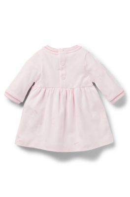 Vestido de algod&oacute;n estampado para beb&eacute;s en caja de regalo, Rosa claro