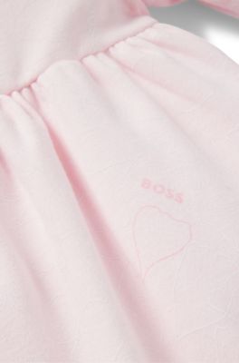 Vestido de algod&oacute;n estampado para beb&eacute;s en caja de regalo, Rosa claro