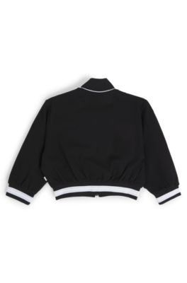 C&aacute;rdigan para ni&ntilde;os con cremallera y monograma Double B, Negro