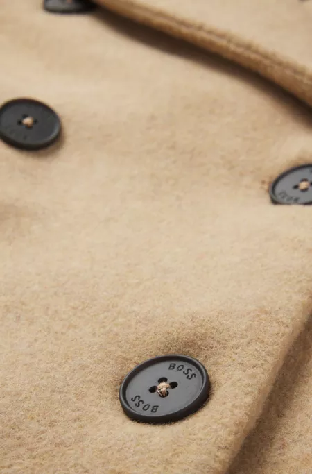 Kids' double-breasted coat with printed lining