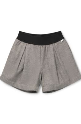 Kids' shorts in cotton with elasticated waistband, Light Grey