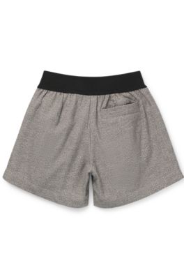 Kids' shorts in cotton with elasticated waistband, Light Grey
