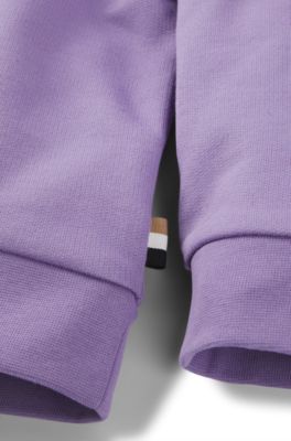 Sudadera con capucha oversize fit con logo bordado para ni&ntilde;os, Lila