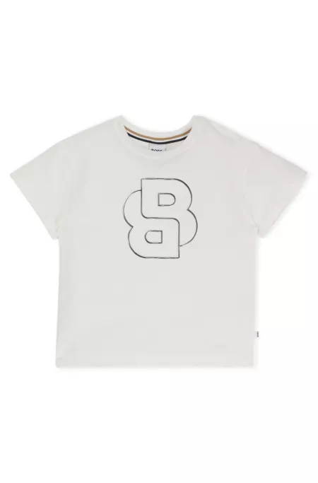 Kids' T-shirt in stretch cotton with Double B monogram