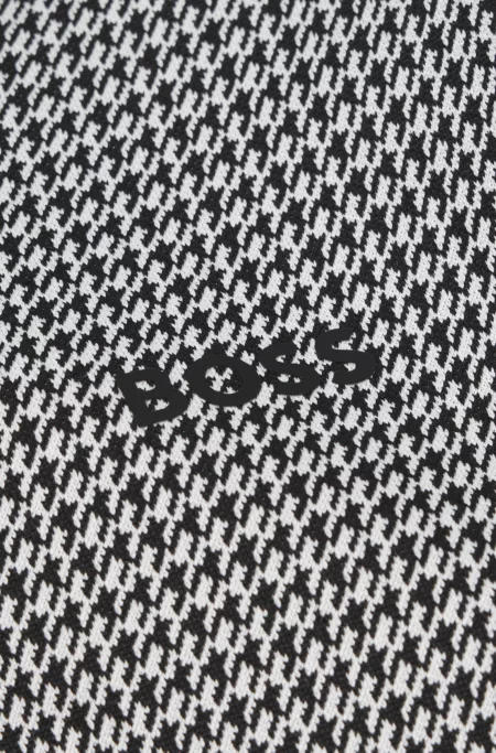 Kids' zip-up jacket with houndstooth pattern and logo