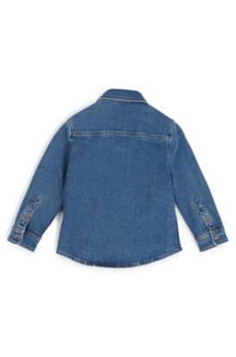Camisa de manga larga para ni&ntilde;os en denim de algod&oacute;n el&aacute;stico, Fantas&iacute;a