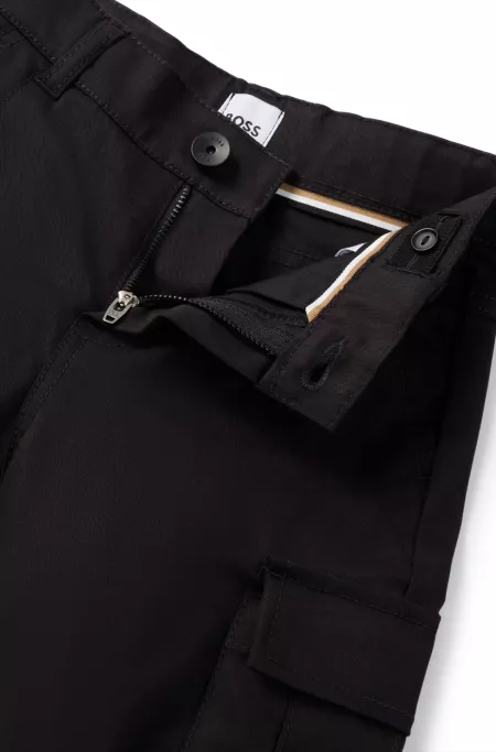 Kids' tapered-fit trousers in stretch-cotton twill