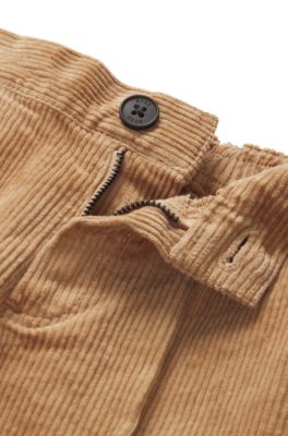 Pantalones de pana de algod&oacute;n el&aacute;stico para ni&ntilde;os, Marr&oacute;n