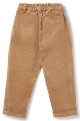 Pantalones de pana de algod&oacute;n el&aacute;stico para ni&ntilde;os, Marr&oacute;n