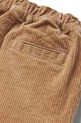 Pantalones de pana de algod&oacute;n el&aacute;stico para ni&ntilde;os, Marr&oacute;n