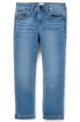 Kids' slim-fit jeans blue stretch denim