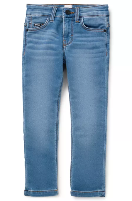 Kids' slim-fit jeans in blue stretch denim
