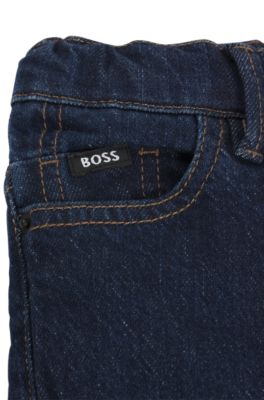 Kids' slim-fit jeans with Double B monogram rivet, Dark Blue