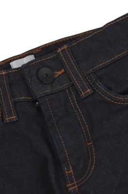 BOSS - Kids' regular-fit jeans with Double B monogram rivet - Patterned